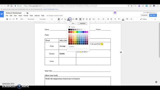 Mean, Median, Mode Google Doc смотреть онлайн