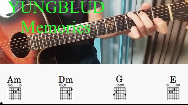 YUNGBLUD - 'Memories' acoustic guitar tutorial смотреть онлайн