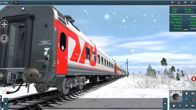 2тэ116 1652 с пригородным поездом по карте "сибирские морозы". Trainz android смотреть онлайн