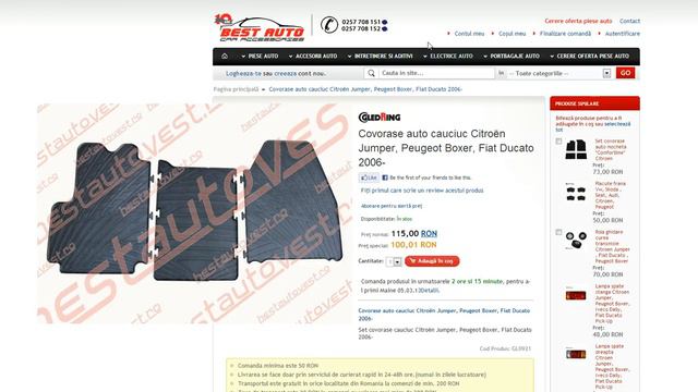 Covorase Cauciuc Peugeot Boxer 2006- , Presuri Auto Boxer