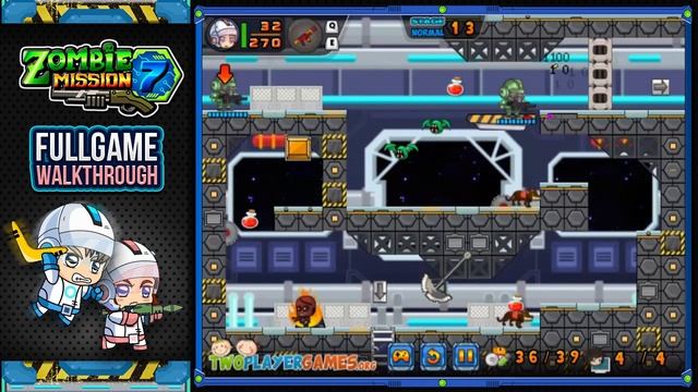 Zombie Mission 7 Walkthrough - (2 Player Platform Game) смотреть онлайн