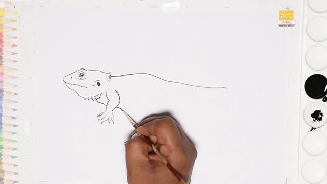 Bearded dragon drawing easy | How to draw Bearded dragon easy step by step смотреть онлайн