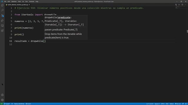 Python - Ejercicio 918: Eliminar Números Positivos de una Colección Mientras Se Cumpla un Predicado смотреть онлайн