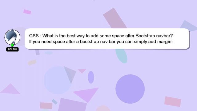 CSS : What is the best way to add some space after Bootstrap navbar? смотреть онлайн