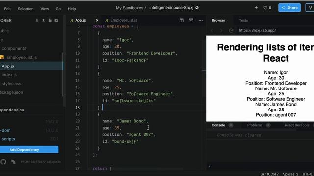 React JS: Lists and Keys смотреть онлайн