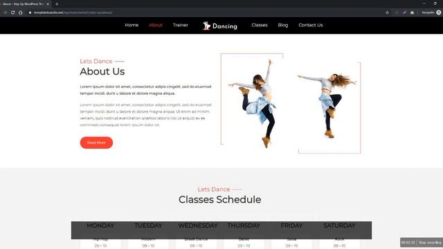 Dancing Class WordPress Theme смотреть онлайн