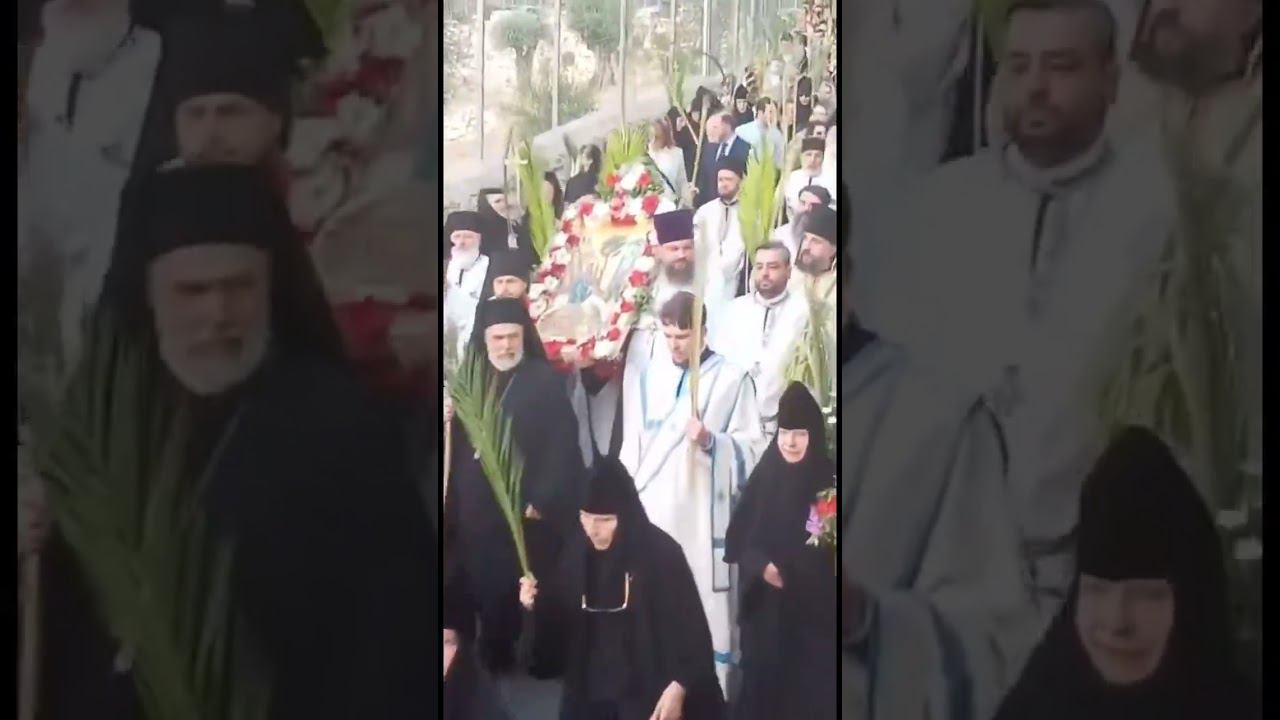 Иерусалим Вербное Воскресенье, Крестный ход смотреть онлайн