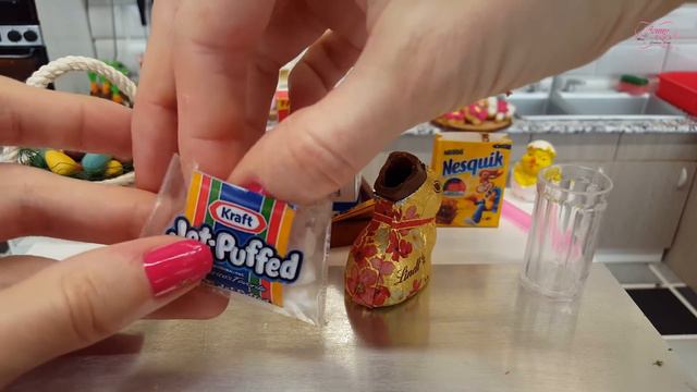 Chocolate Milk In A REAL But Mini Chocolate Bunny With REAL But Mini Fried Meat With Potatoes :) DI