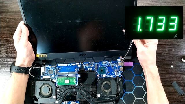 Не включается. Ремонт игрового ноутбука Acer nitro 5 AN515-55 смотреть онлайн