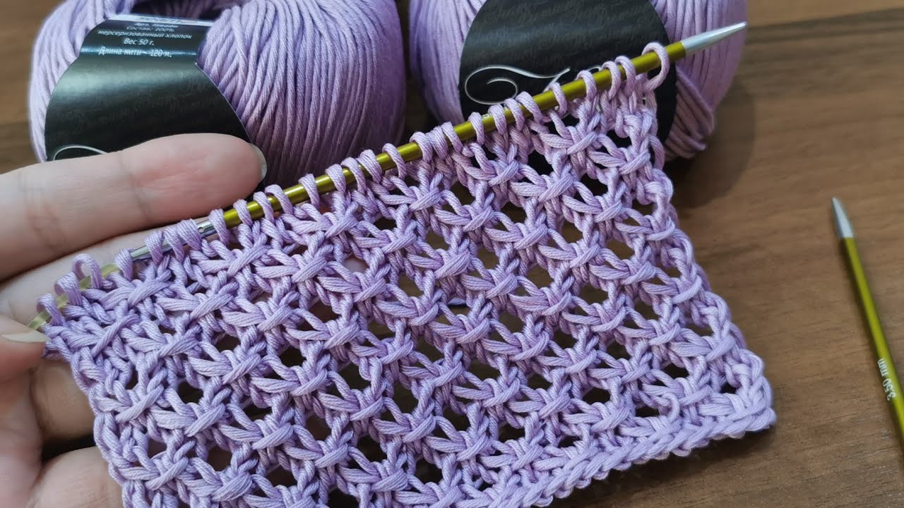 Вяжем очень простой, эффектный и красивый узор спицами смотреть онлайн
