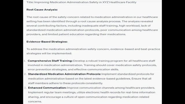 Create a plan to improve the safety of patients related to the concern of medication administration смотреть онлайн
