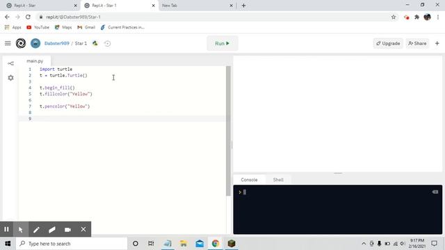 Create a star on python.turtle in 3 minutes. смотреть онлайн