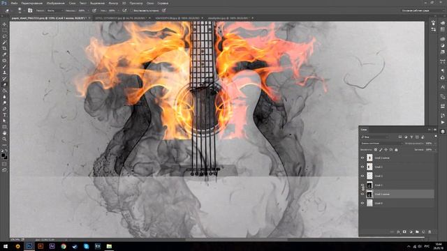 Огненная гитара в Photoshop. смотреть онлайн
