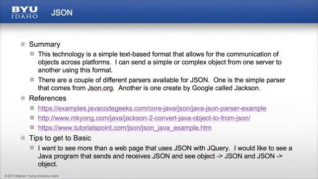 JSON Introduction смотреть онлайн