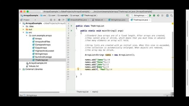 Array list class in java смотреть онлайн