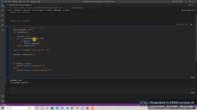 python ile uygulamalar | 3 - mukemmel sayilar | visual studio ile jupyter notebook смотреть онлайн