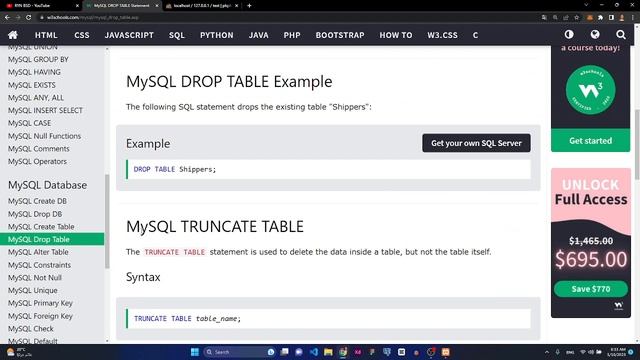 شرح شامل ل MySQL - #35 (DROP TABLE) смотреть онлайн