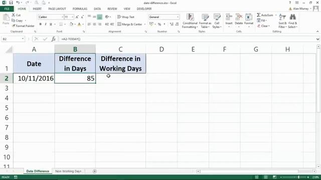 Excel Formulas Part 6: Date Difference including Working Days Only смотреть онлайн