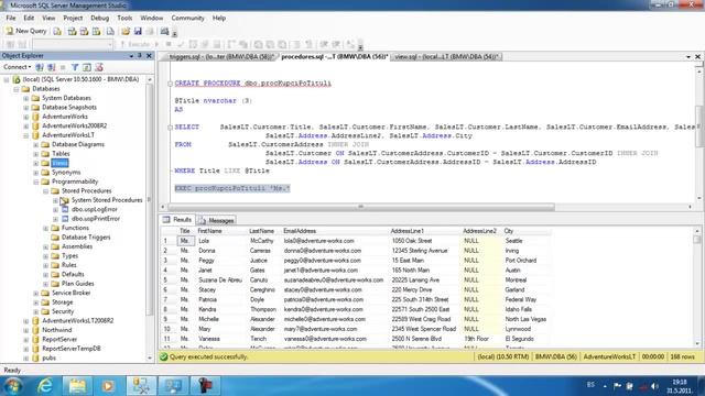 SQL Server :: views-sp-triggers - DEMO смотреть онлайн