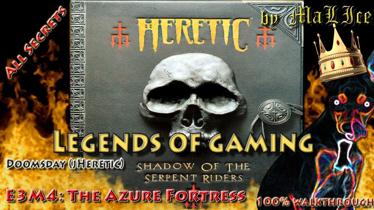 Heretic (Doomsday) 100% walkthrough - E3M4: The Azure Fortress (all secrets) смотреть онлайн