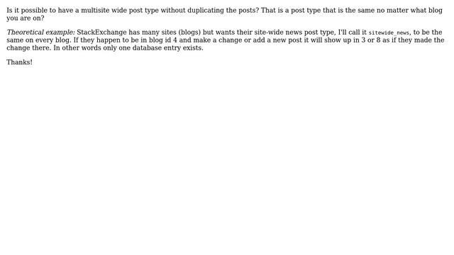 Wordpress: Multisite wide post type? смотреть онлайн