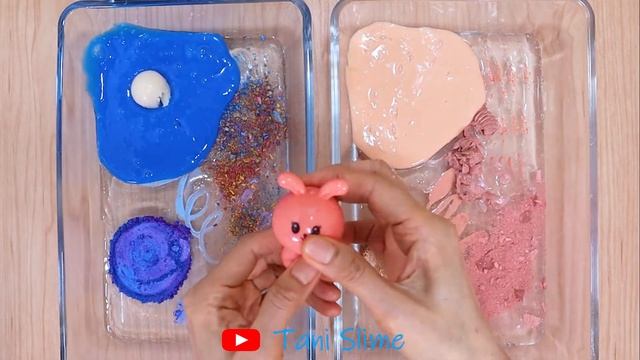 Unicorn vs Peach Mixing Makeup Eyeshadow Into Clear Slime 31 Satisfying Slime Video смотреть онлайн