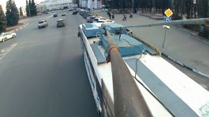 Вид от штанги троллейбуса. Ярославль/Еду по улице Советская и Комсомольская. #троллейбус #Ярославль