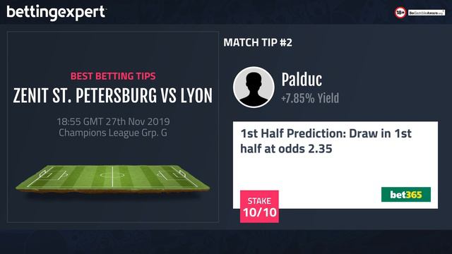 Champions League predictions | Zenit St.Petersburg vs Lyon betting tips смотреть онлайн