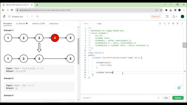 13. Remove nth node from end of list | Array of nodes | List - leetcode | Java Solutions смотреть онлайн