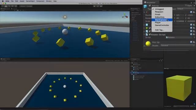 Unity: Roll a Ball Tutorial 6 of 8 Counting Points Unity Official Tutorials смотреть онлайн
