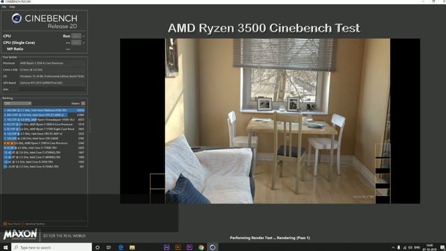 AMD Ryzen 5 3500 Cinebench Test смотреть онлайн