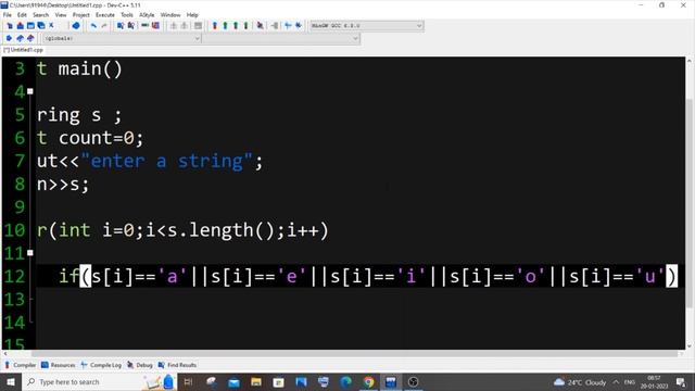 C++ program to count the number of vowels in a string tutorial смотреть онлайн