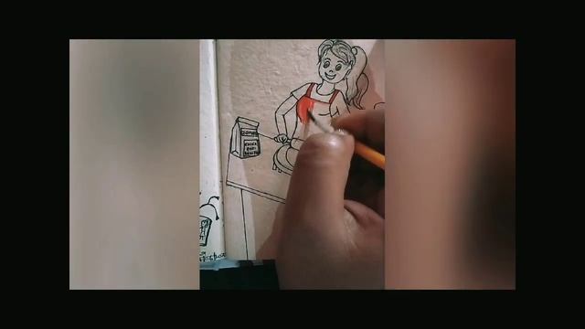 How to draw basic sketch/ Lazy day, kitchen, Lalchi man? смотреть онлайн