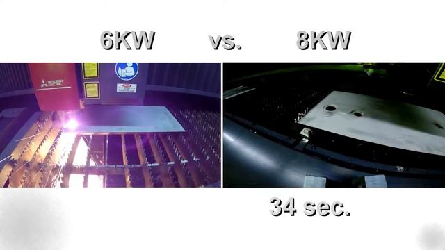 Mitsusbishi Laser 6kw vs 8kw 500 SS N2 смотреть онлайн