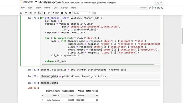 Python Project to Scrape YouTube using YouTube Data API | Analyze and Visualize YouTube data смотреть онлайн