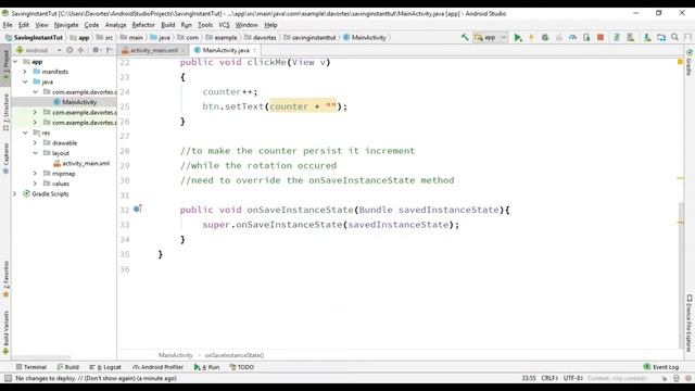 Saving Android Activity state using Save Instance State смотреть онлайн