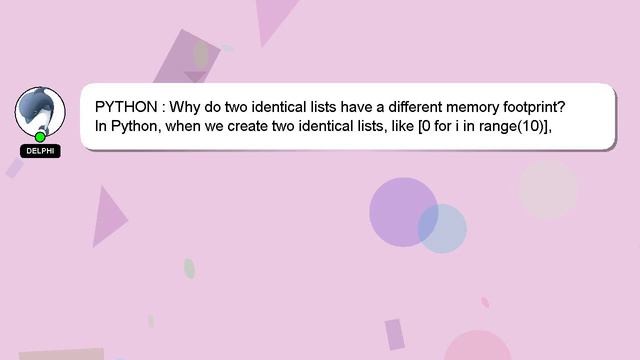 PYTHON : Why do two identical lists have a different memory footprint? смотреть онлайн