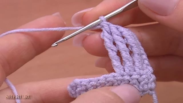 Столбик с пятью накидами Урок 13 Вязание для начинающих крючком смотреть онлайн