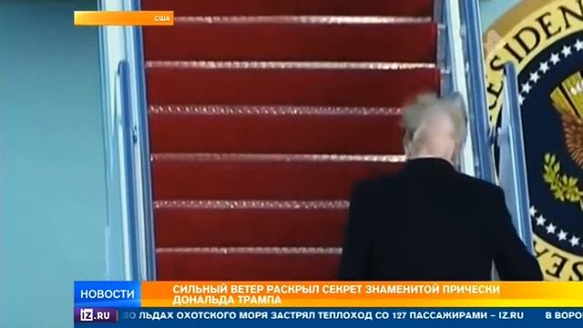 Сильный ветер раскрыл секрет знаменитой прически Дональда Трампа смотреть онлайн