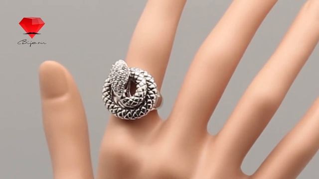 Bije.ru: Кольцо в виде змеи с родиевым покрытием и фианитами Margherita (Маргерита) смотреть онлайн