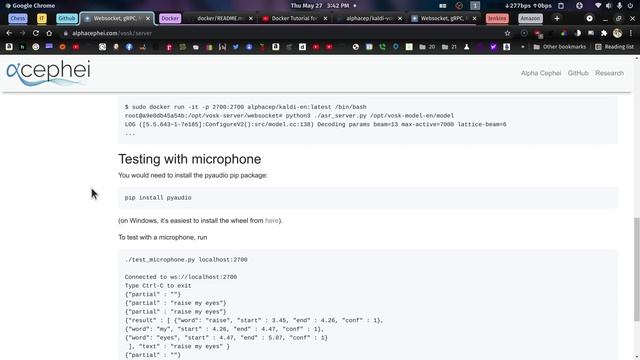 Running vosk-server in a Docker container and accessing it from Python смотреть онлайн