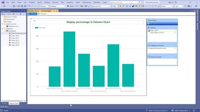 SSRS Tutorial - Display Percentages in Column Chart смотреть онлайн