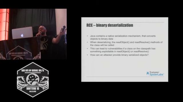 ROOTCON 10 Remote Code Execution via Java Native Deserialization by David Jorm смотреть онлайн