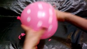 Pink polka dot balloons pop!