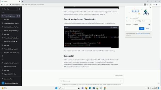 Python Returning a set of examples randomly classified correctly by a weight vector смотреть онлайн