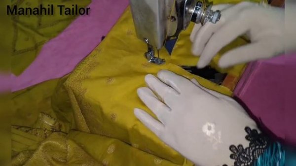 Latest Stylish Designer Frock with side plates cutting and stitching by Manahil Tailor