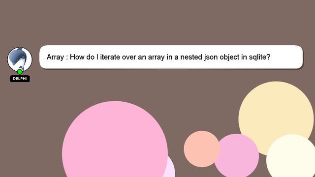 Array : How do I iterate over an array in a nested json object in sqlite? смотреть онлайн