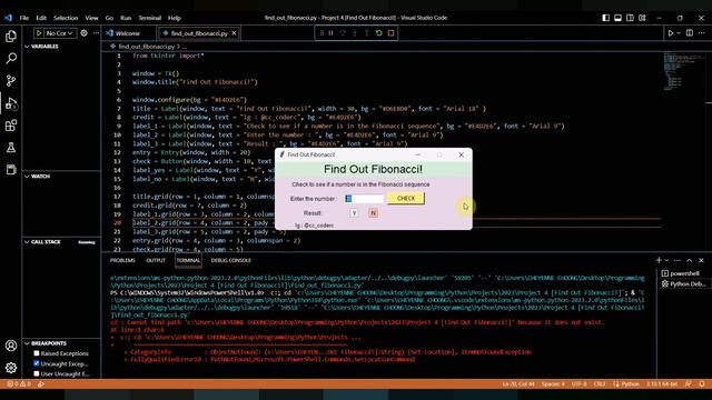 Find out Fibonacci! || Python Project || Coder C смотреть онлайн