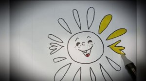 Как нарисовать веселое солнышко | Рисуем солнце