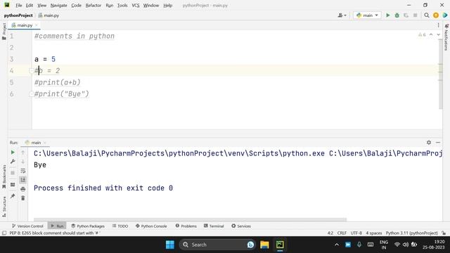 Comments in Python in Tamil | Single & Multi line comments смотреть онлайн